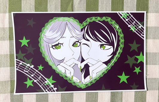 Green Yuri Heart Print 8.5"x 14"