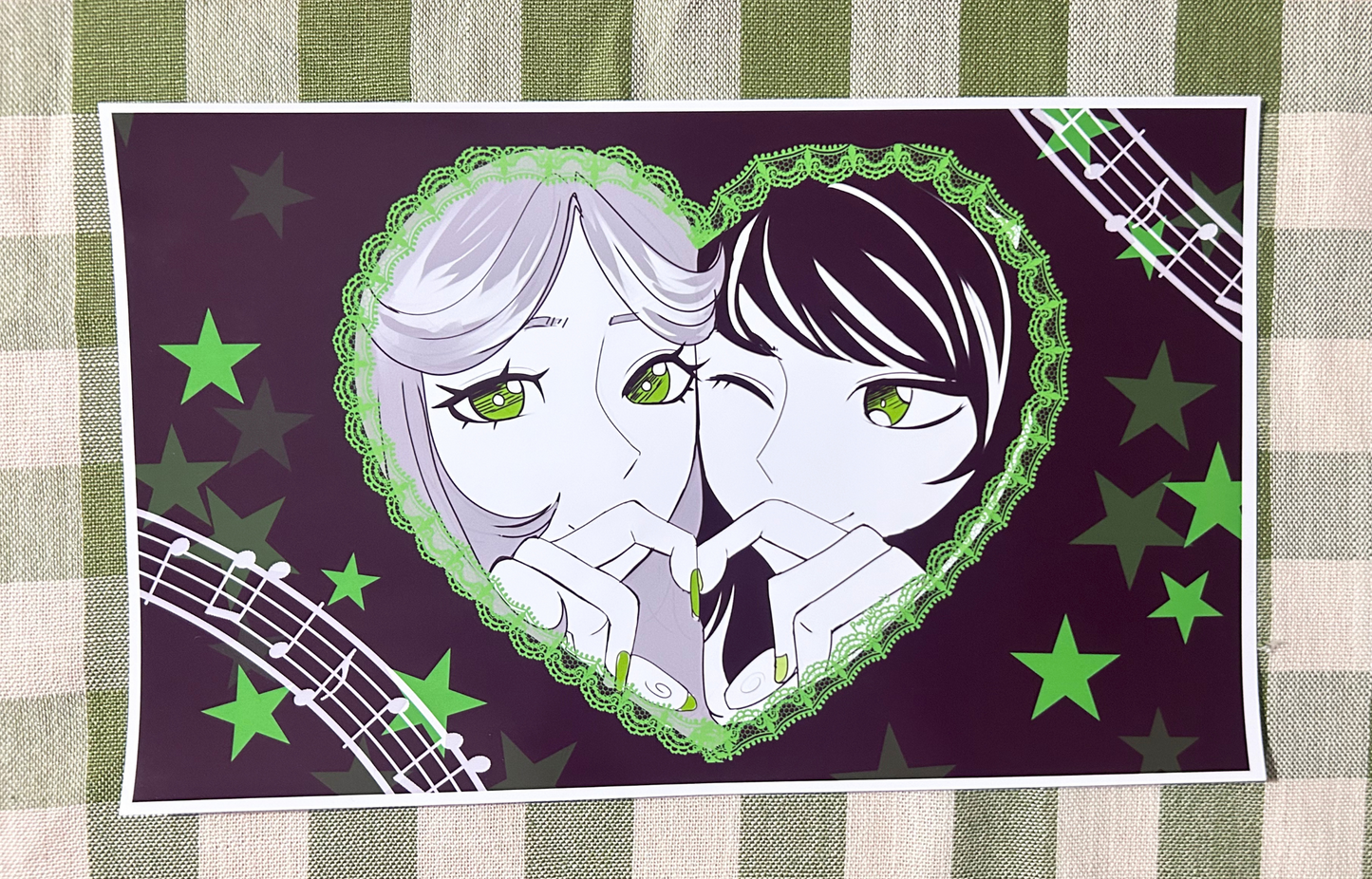 Green Yuri Heart Print 8.5"x 14"