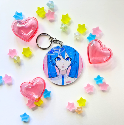 Holographic Hatsune Miku Keychain