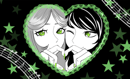 Green Yuri Heart Print 8.5"x 14"